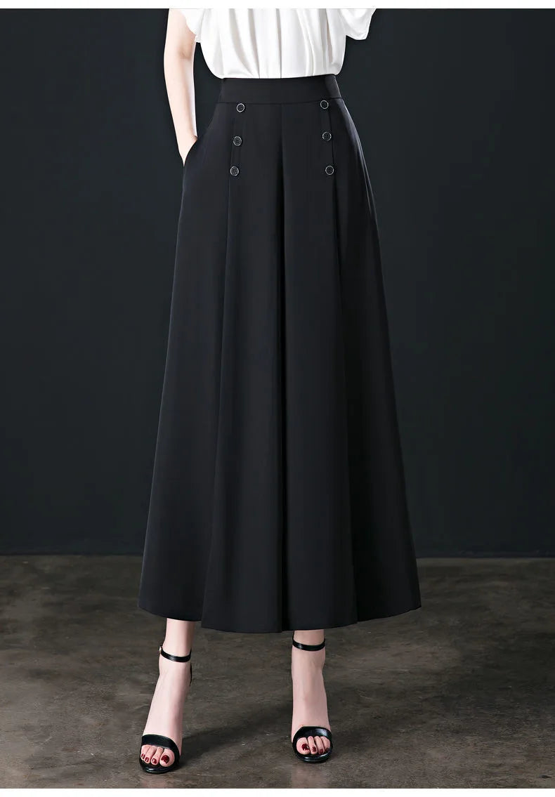 Pantalon Large Femme Vintage Café Taille Haute | MDN Store