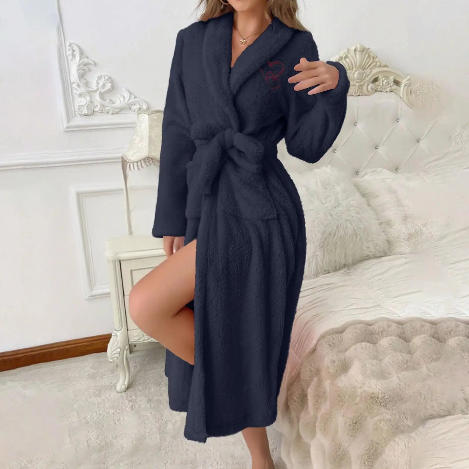 Peignoir Peluche Manches Longues Hiver | MDN Store