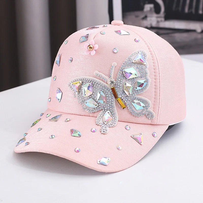 Casquette Baseball Papillon Strass Colore Femme Protection Solaire | MDN Store 25