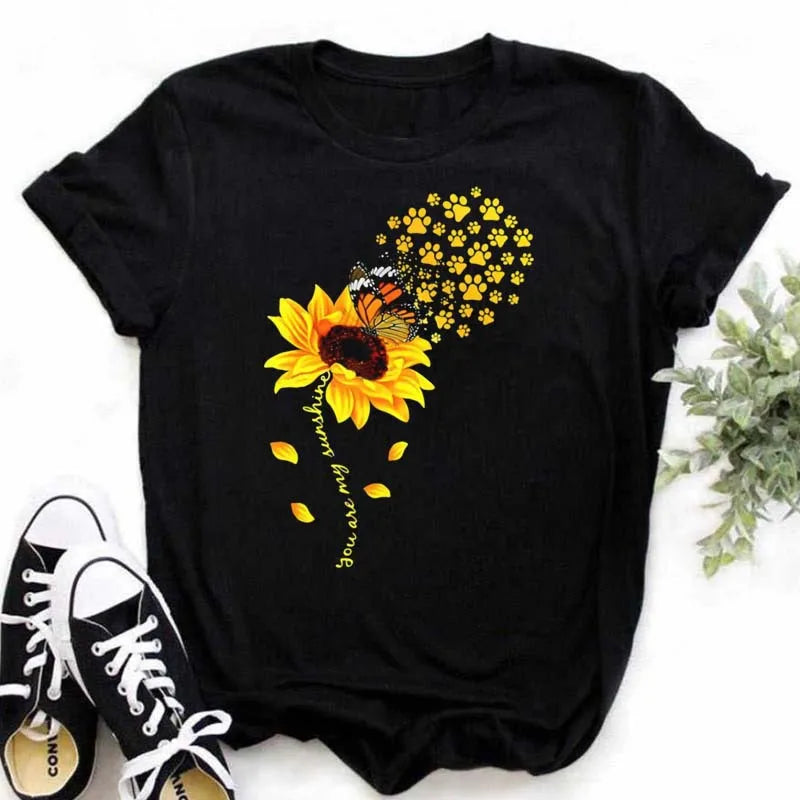 T-shirt Coton Tournesol Papillon Oversize - MDN Store