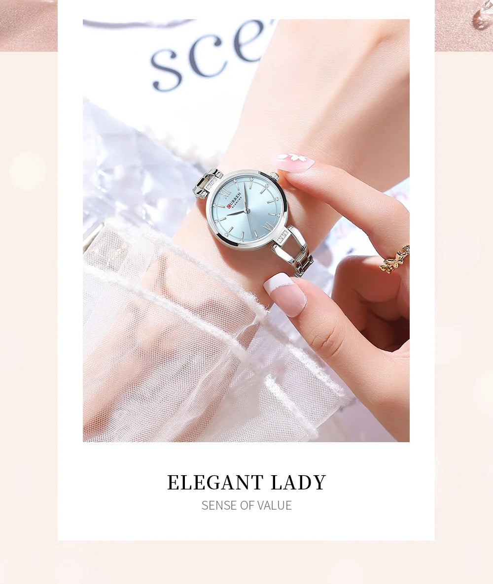 Montre Quartz Femme Acier Inoxydable Elegante Bracelet Fashion | MDN Store 25