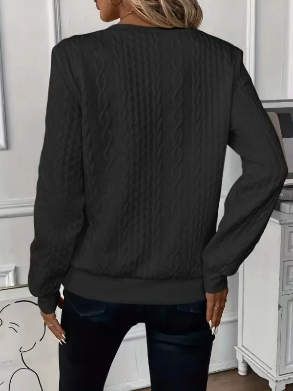 Pull Femme Col V Zippe Décontracté Manches Longues 6 Coloris S-XXL | MDN Store