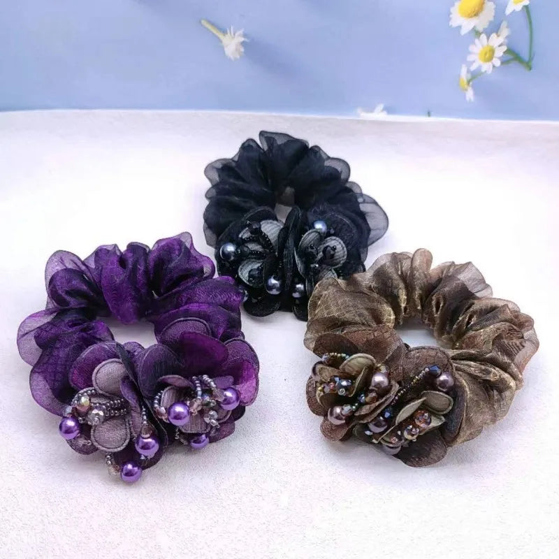 Chouchou Dentelle Nœud Fantaisie - Élastique Cheveux Femme Fille Haute... | MDN Store