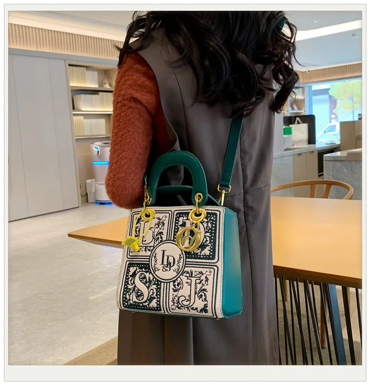 Sac à Main Femme Broderie Royale Poignée Supérieure Bandoulière - MDN