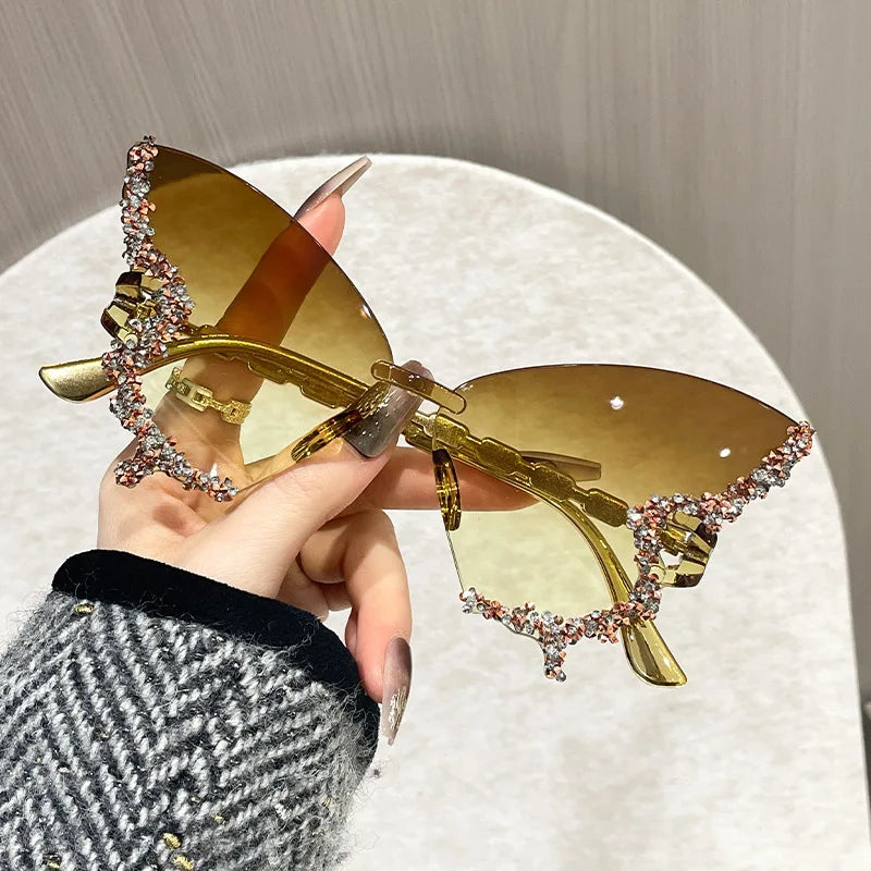Lunettes Soleil Papillon Sans Monture Cat Eye Femme Homme | MDN Store