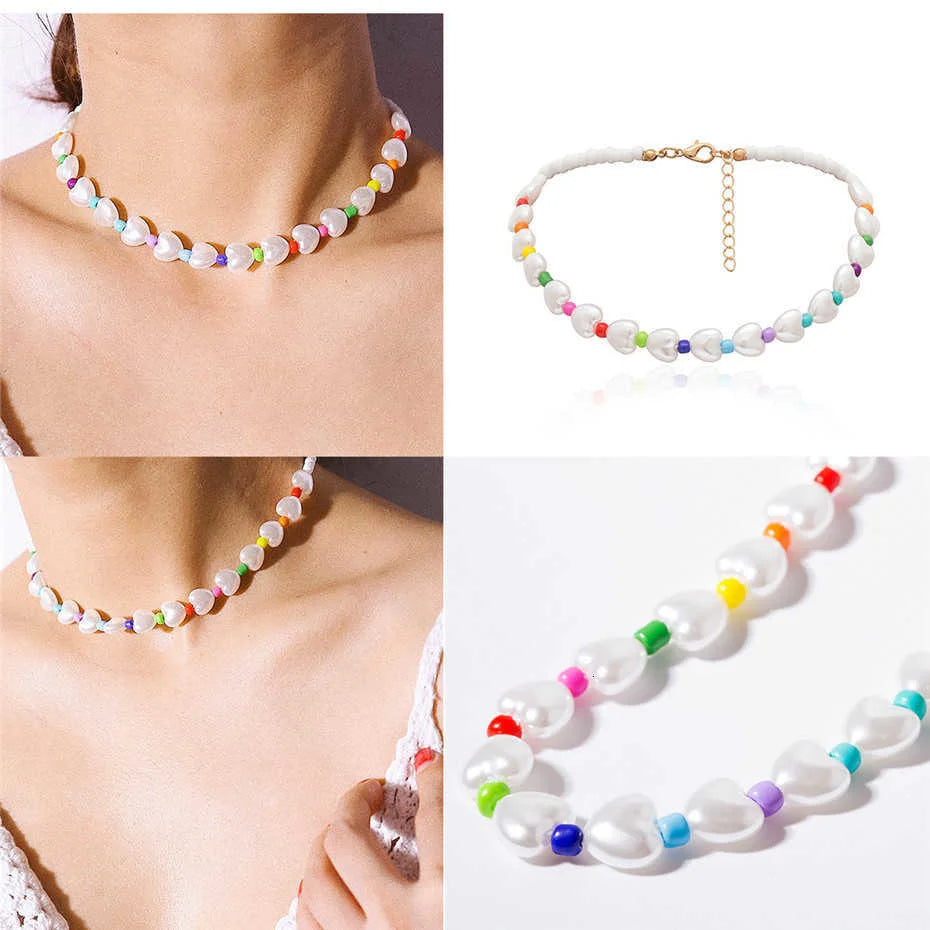 Collier Ras-de-Cou Perles Blanches Métal | MDN