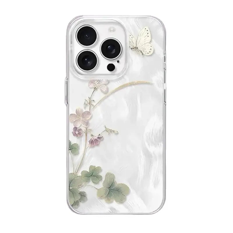 Coque iPhone Papillon Fleur Couple 16 15 14 13 12 11 Pro Max | MDN Store