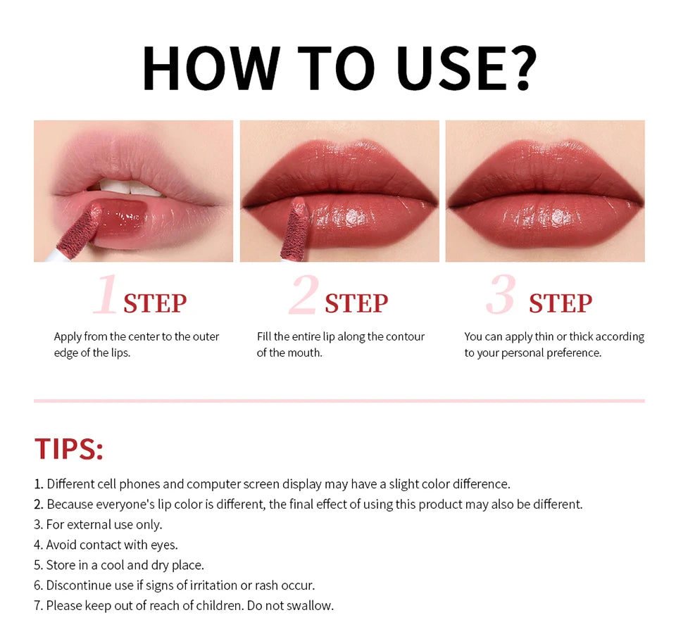 Gloss Lèvres Crémeux Imperméable 8 Couleurs Velours Mat Hydratant | MDN Store