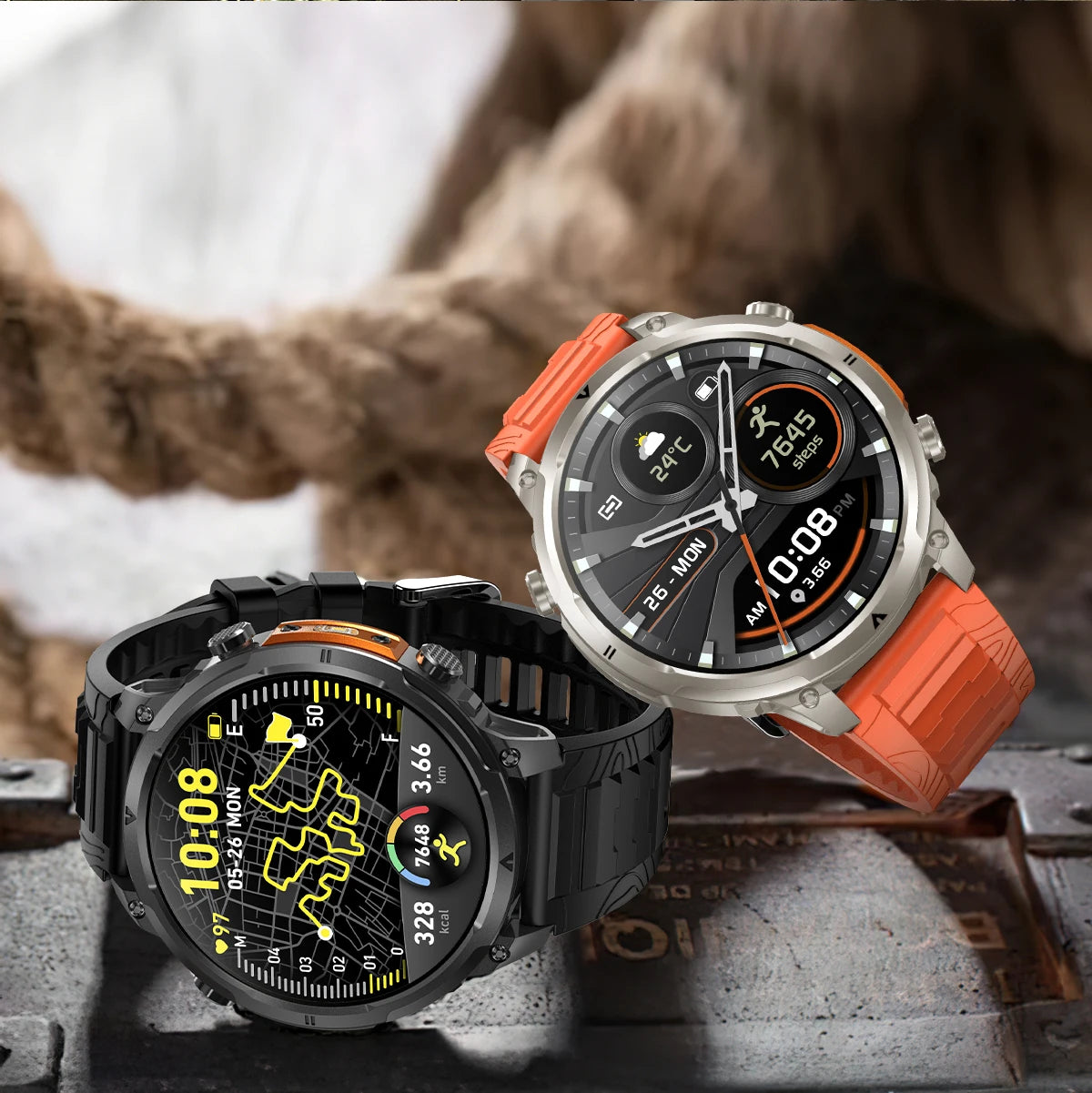 Montre GPS Militaire 1.7" 720mAh Lampe LED IP68 | MDN