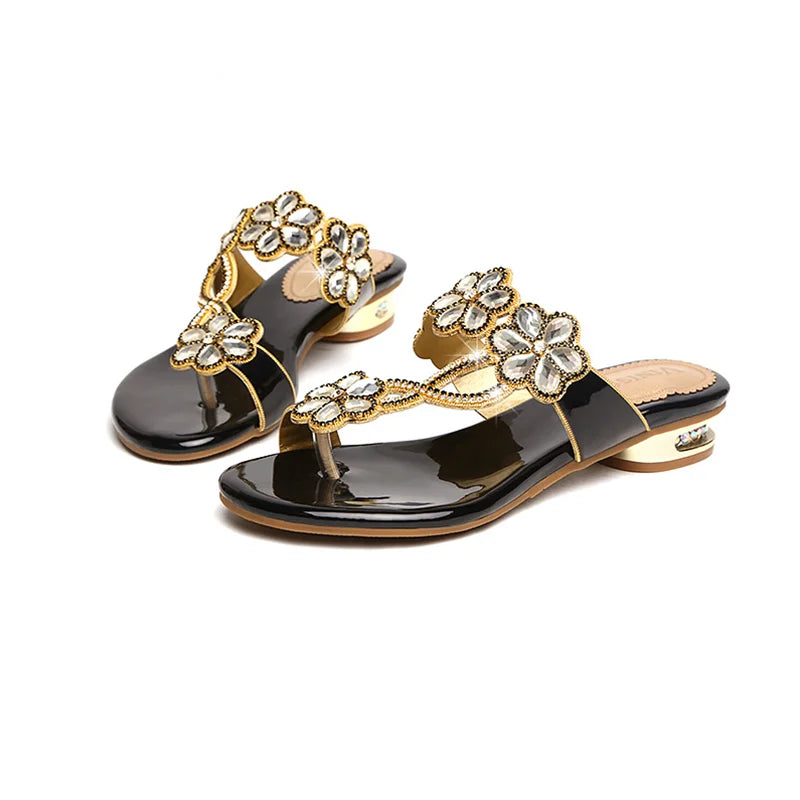 Sandales Femme Strass Élégantes Plage Été Tongs | MDN Store
