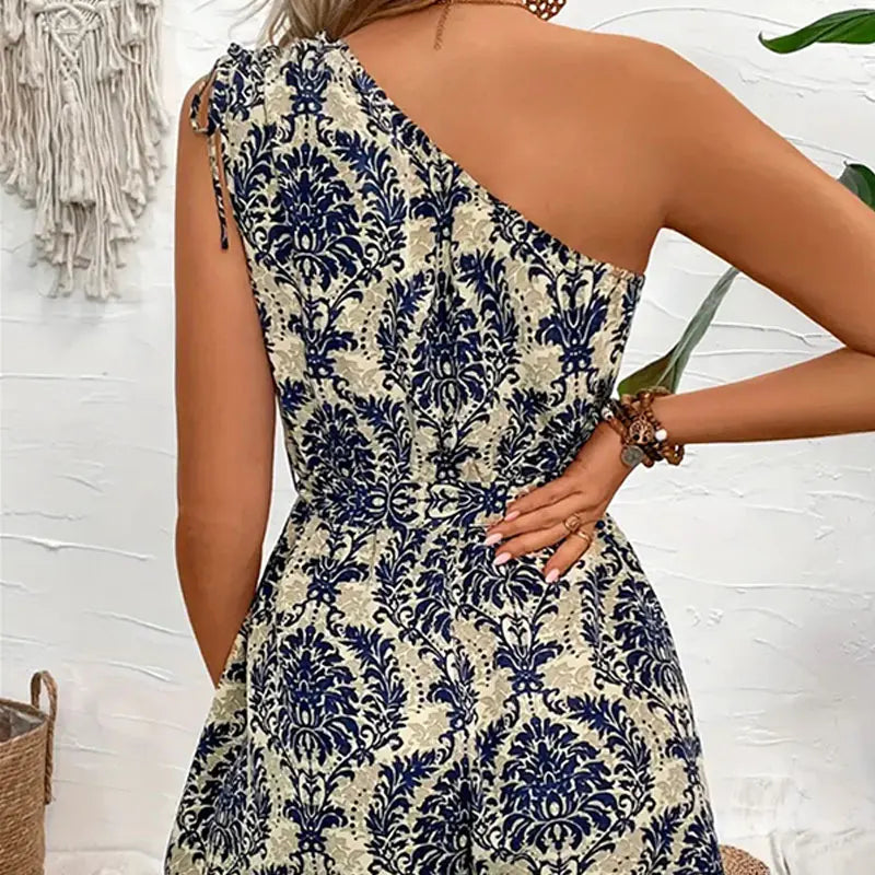 Combinaison Boheme Femme Imprime Plante Col en V Ete | MDN Store 25