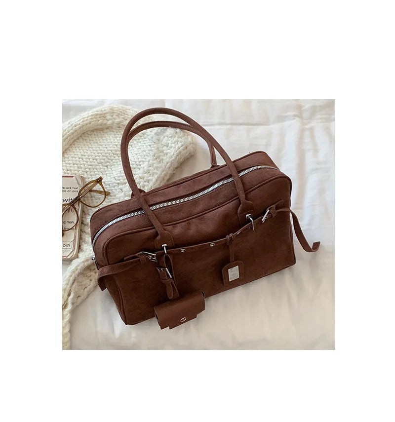 Sac à Main Femme Cuir Daim Vintage Grande Capacité Bureau - MDN