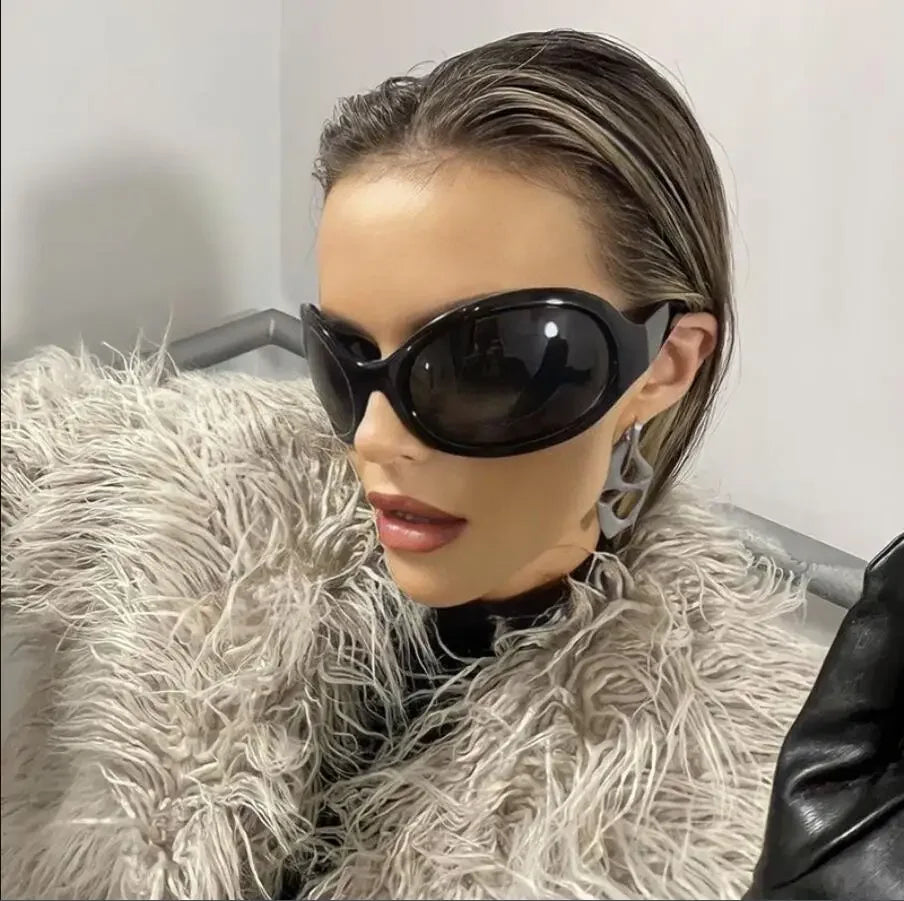Lunettes de Soleil Style Années 2000 Punk Ovales UV400 | MDN Store