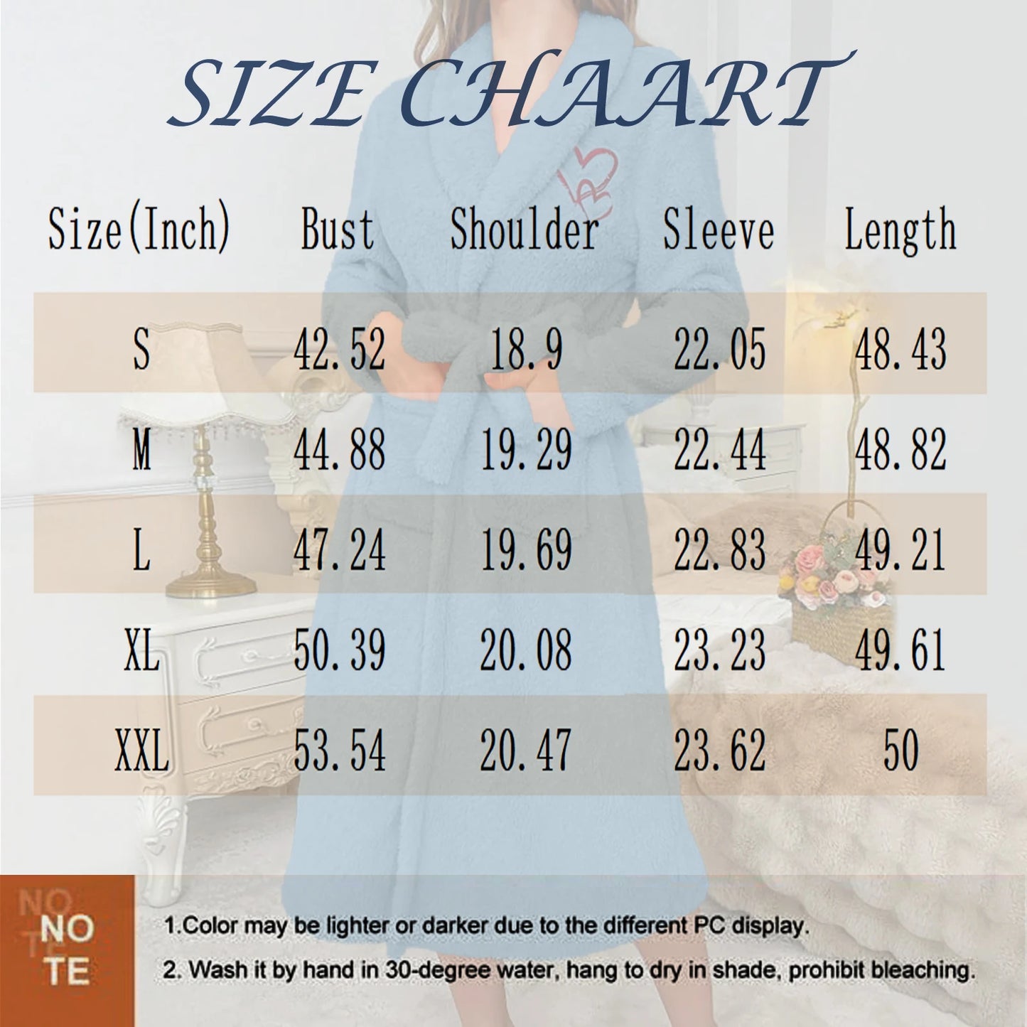 Peignoir Femme Peluche Manches Longues Automne Hiver | MDN