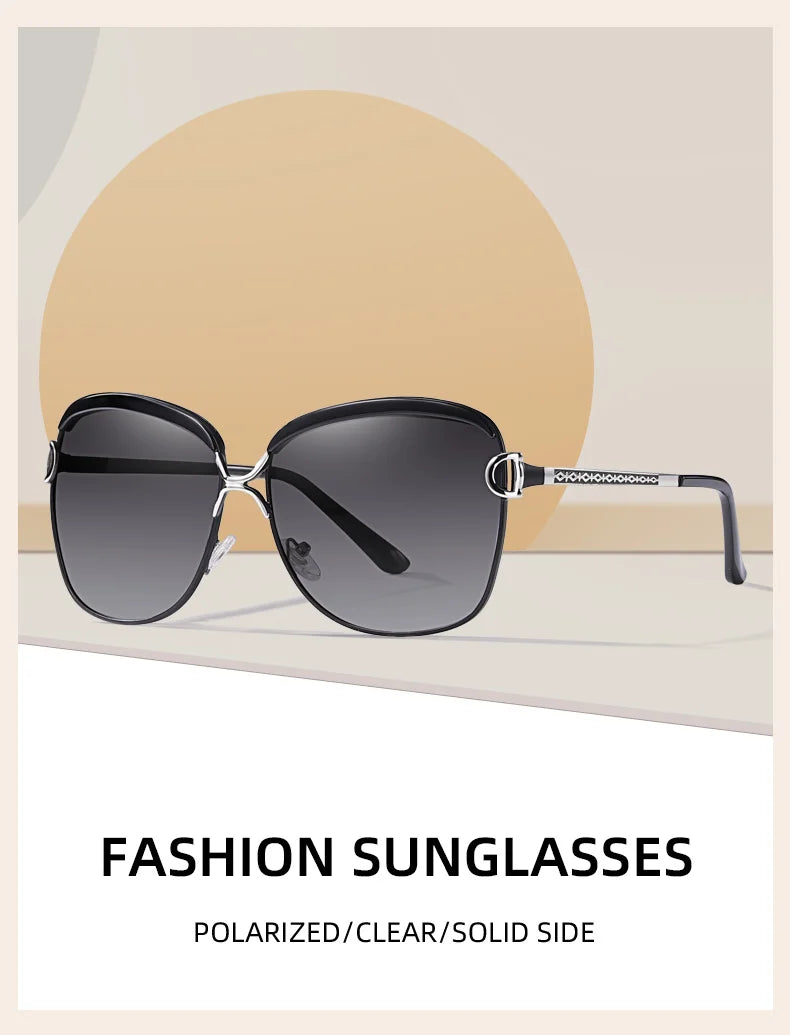 BARCUR Lunettes de Soleil Polarisées Femme Ovale Verres Dégradés UV400 Luxe | MDN Store 25