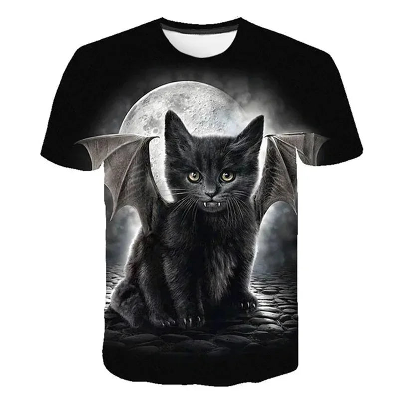 T-Chemise Chat Mystérieux 3D Ample Femme | MDN Store