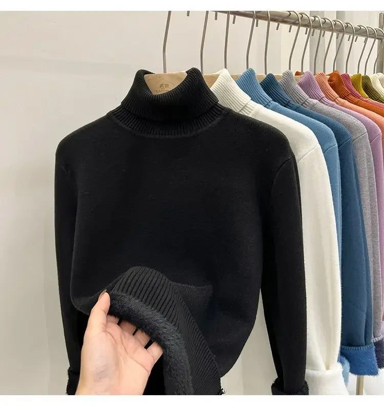 Pull Col Roule Femme Polaire Epais Manches Longues 8 Coloris | MDN Store