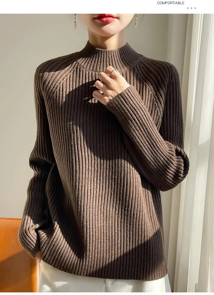 Pull Sans Manches Femme Col Montant Tricot Epais Layering 6 Coloris | MDN Store