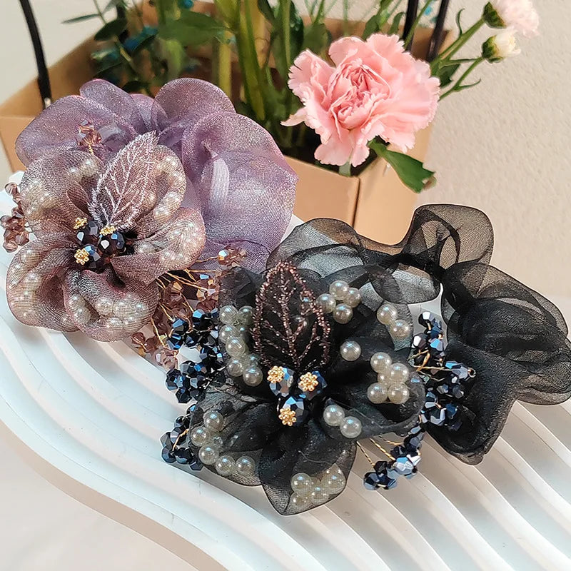Chouchou Fleur Organza Strass | MDN Store