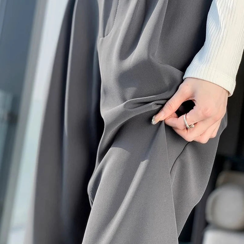 Pantalon Femme Taille Haute Droit Été Léger Costume - MDN