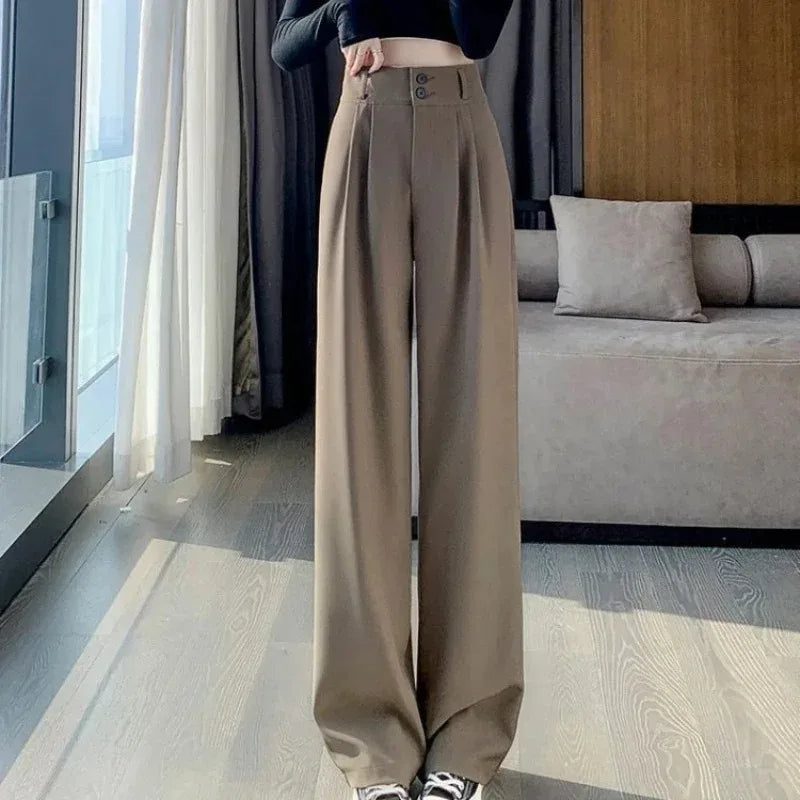 Pantalon Femme Grande Taille Haute Coréen - Baggy Bureau Élégant | MDN Store