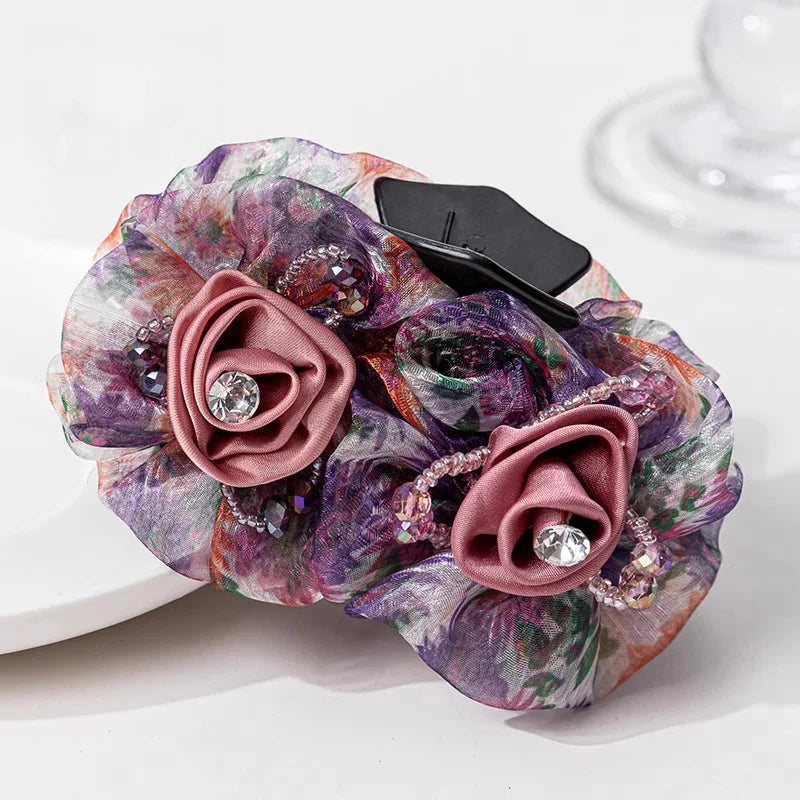 Pince à Cheveux Crabe Fleurie - Accessoire Cheveux Élégant et Pratique | MDN Store
