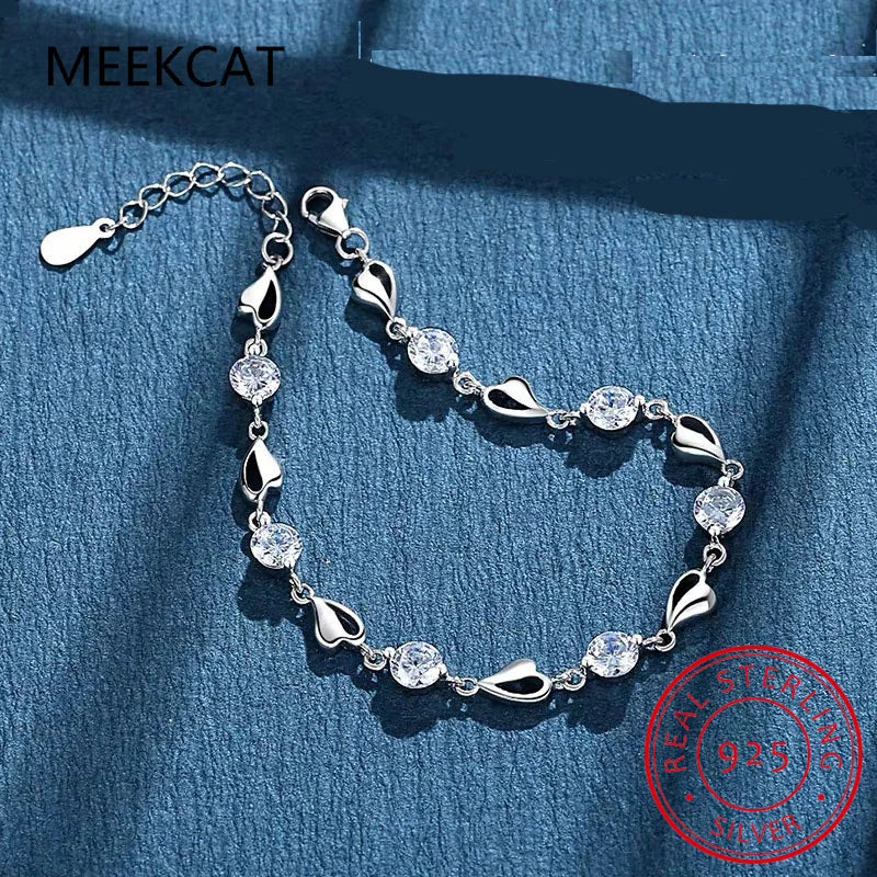 Bracelet Argent 925 Cœur Moissanite 0.8CT Mariage | MDN