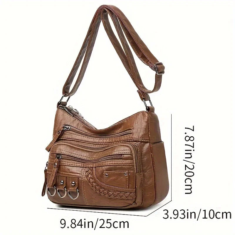 Sac Bandoulière Vintage Multi-Poches Femme Voyage Bureau | MDN Store
