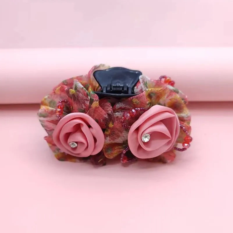 Pince à Cheveux Crabe Fleurie - Accessoire Cheveux Élégant et Pratique | MDN Store
