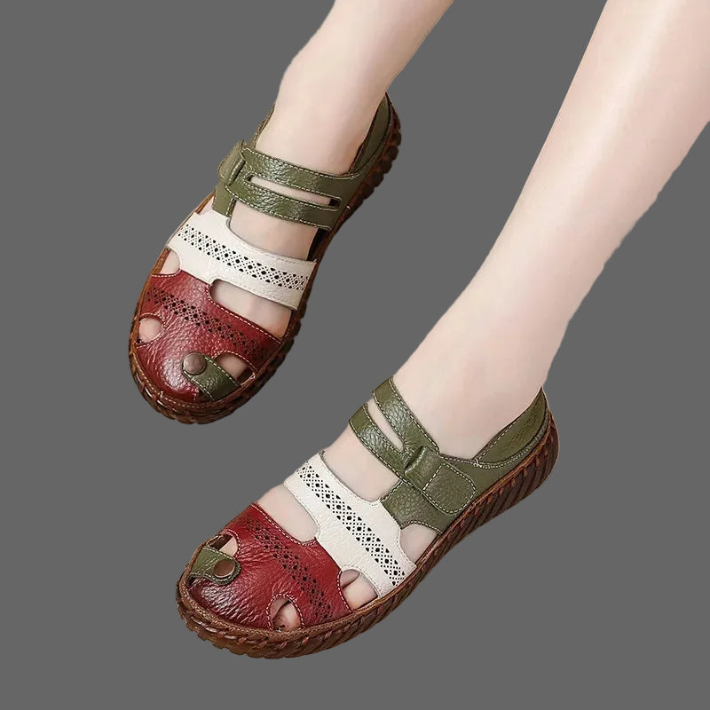 Sandales Cuir Plates Bout Fermé Lorilury | MDN Store