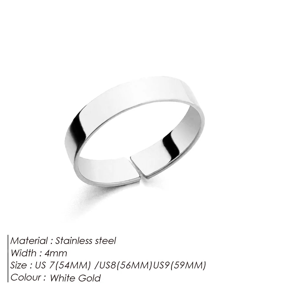 Bague Simple Acier Inoxydable Unisexe Minimaliste Personnalisée | MDN Store