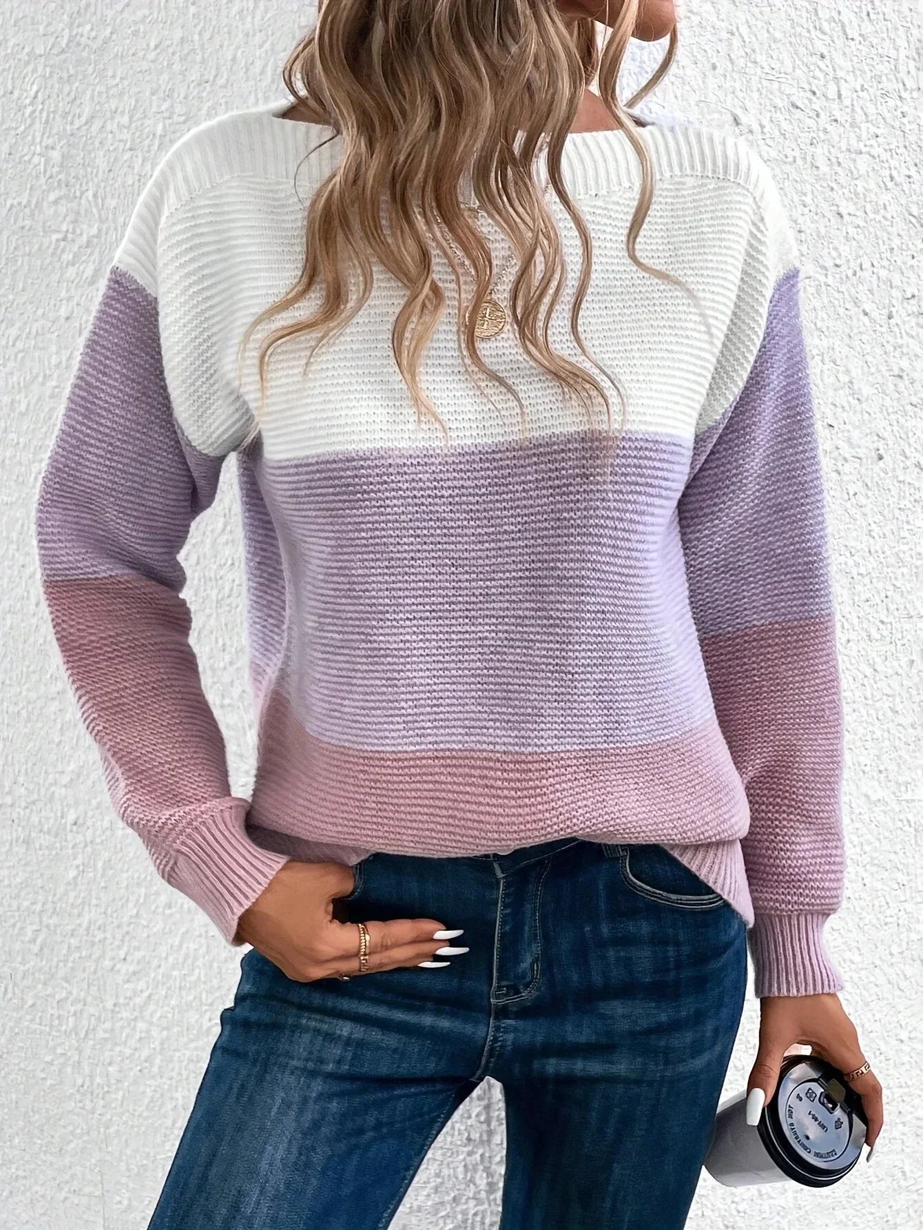 Pull Femme Ample Col Rond Tricote Epais 8 Coloris Automne Hiver | MDN Store