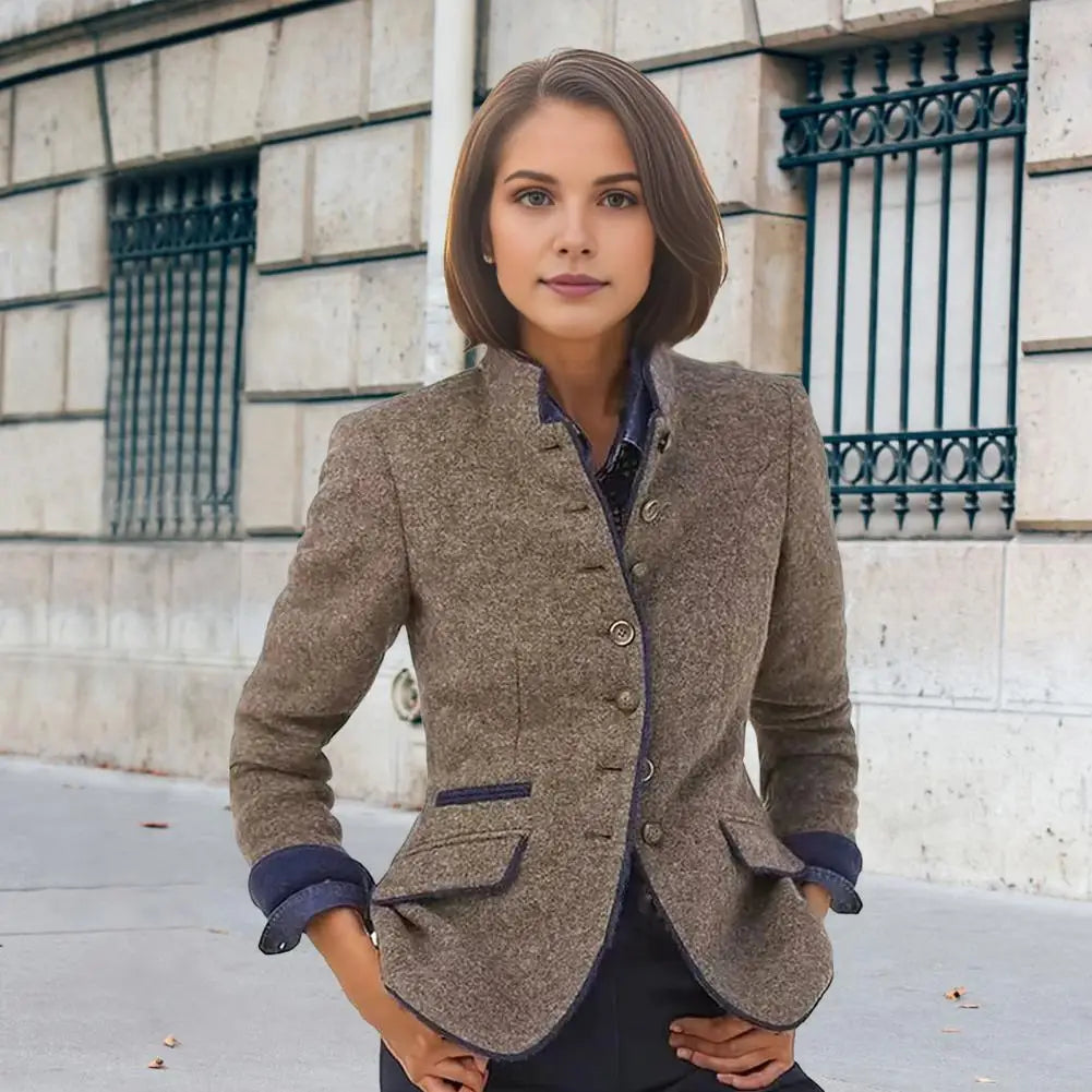 Manteau Laine Bicolore Col Montant | MDN Store