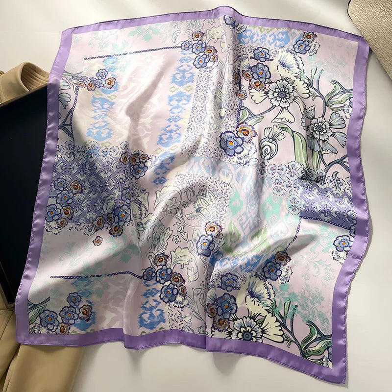 Foulard Carré Soie Imprimé Voyage 70x70cm Femme | MDN Store