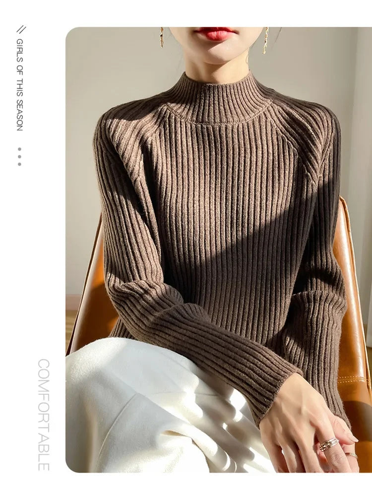 Pull Sans Manches Femme Col Montant Tricot Epais Layering 6 Coloris | MDN Store