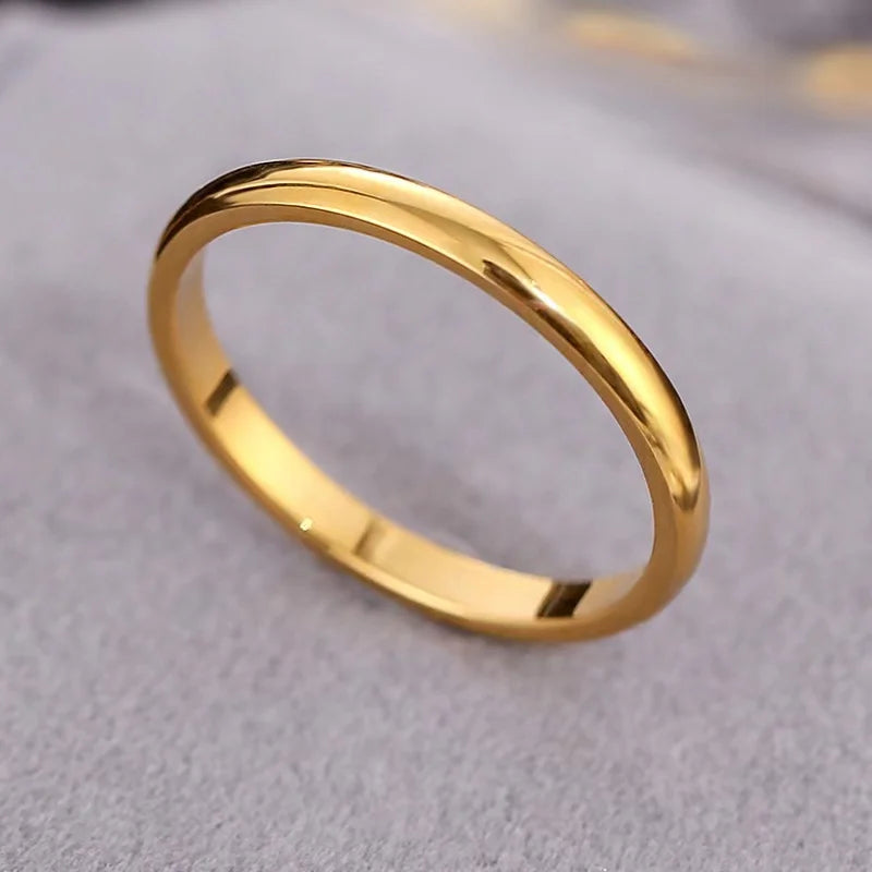 Bague Lisse Acier Plaqué Or 18K 6mm | MDN Store