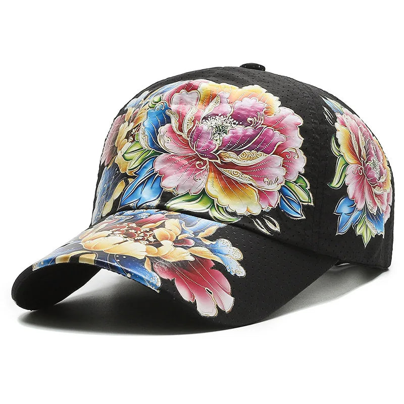 Casquette Baseball Florale Tie-Dye Hip Hop Femme Coton Reglable | MDN Store 25