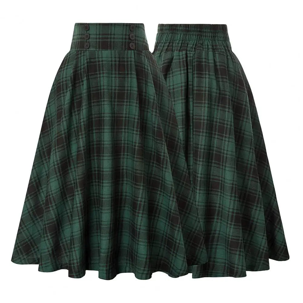 Jupe Femme Carreaux Taille Haute Rétro | MDN Store