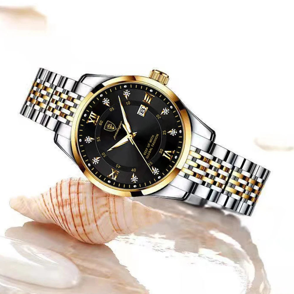 Montre Quartz Femme Acier Inoxydable Lumineuse Date Etanche Fashion | MDN Store 25