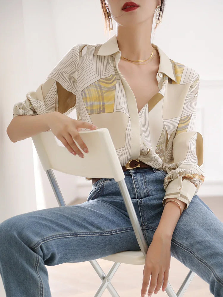 Mode impression dames chemises nouveau élégant fem - MDN Store 25