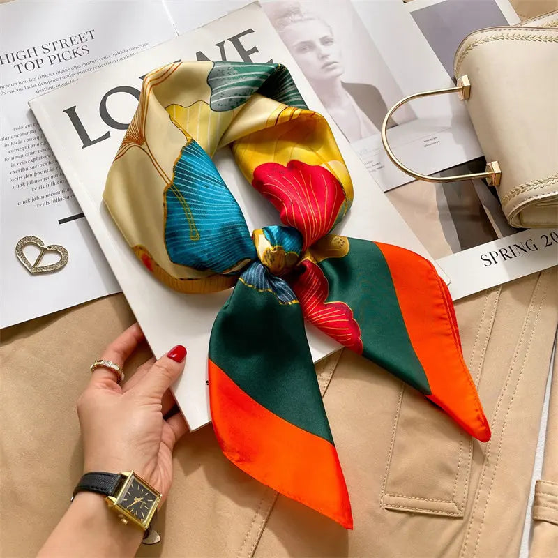 Foulard Carré Soie Floral Femme 70x70cm | MDN Store