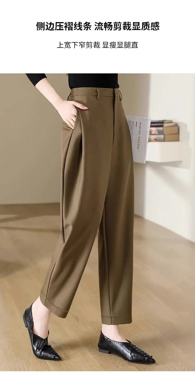 Pantalon Femme Cocon Tailleur 7/8 - Harlem Slim Printemps Mode Bureau Élégant | MDN Store