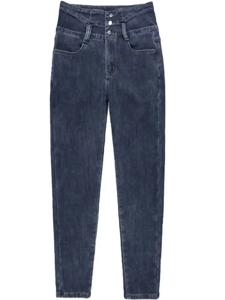 Jean Skinny Femme Doublé Polaire Bleu | MDN Store
