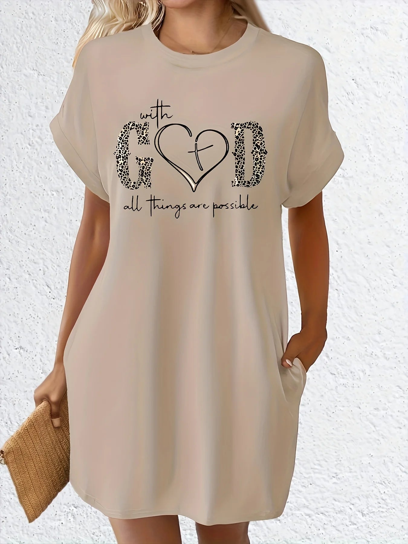 Robe T-Chemise Imprimee GOD Manches Courtes Noire | MDN Store