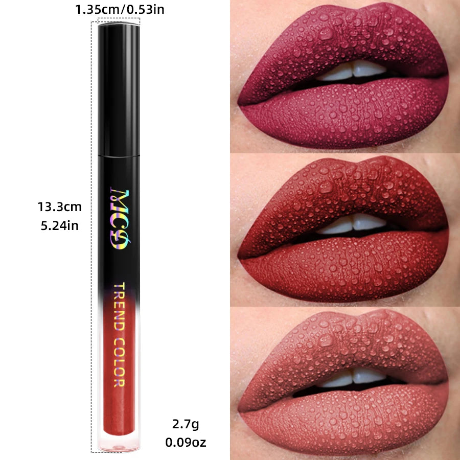 Gloss Lèvres Mat Velours 19 Couleurs Imperméable Nude Noir Rouge | MDN Store