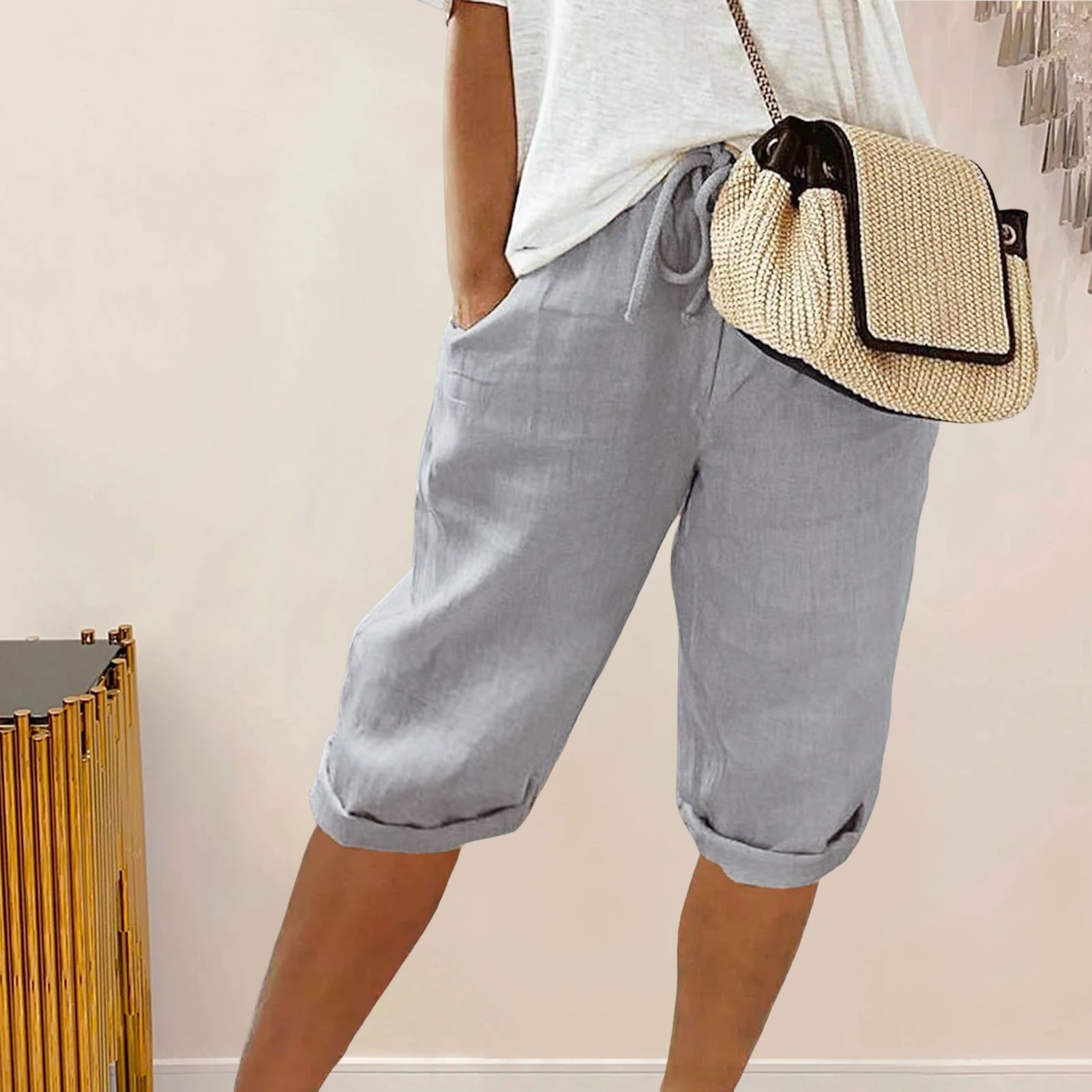 Short Femme Coton Lin Taille Moyenne Large | MDN Store