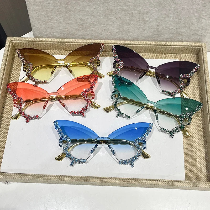 Lunettes Soleil Papillon Sans Monture Cat Eye Femme Homme | MDN Store