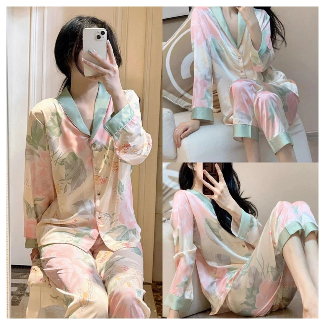 Pyjama Satin Soie 2 Pièces | MDN Store