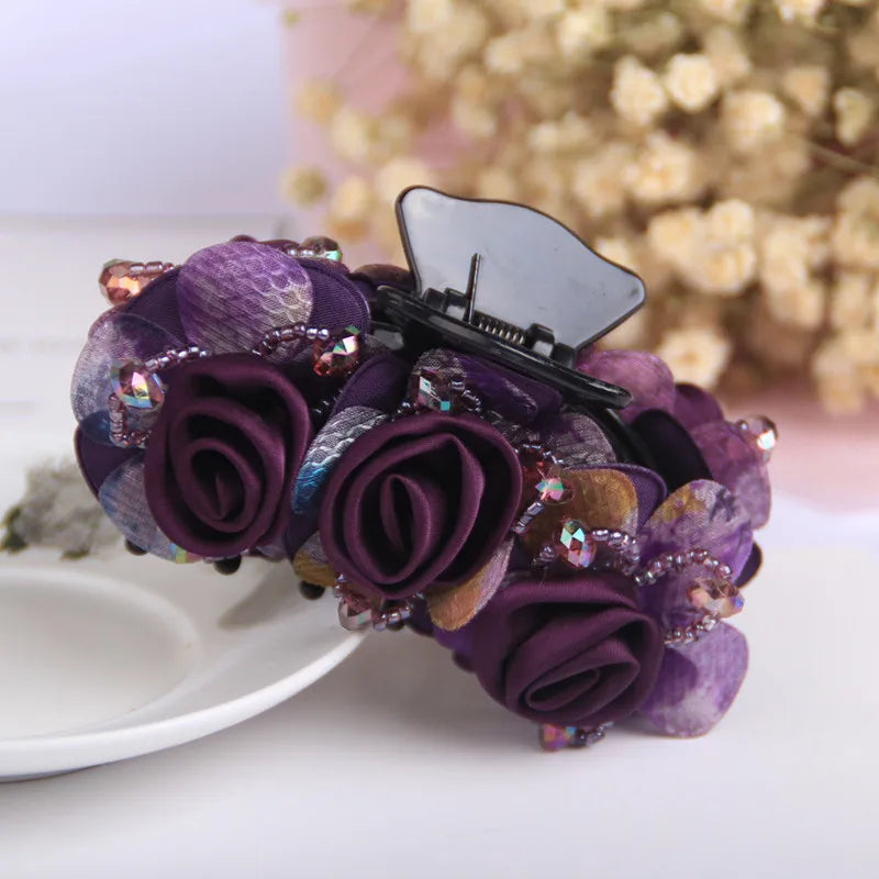 Pince à Cheveux Crabe Fleurie - Accessoire Cheveux Élégant et Pratique | MDN Store
