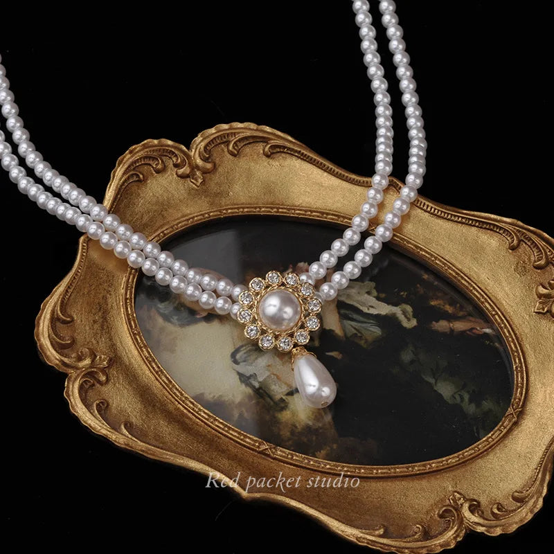 Parure Collier Boucles Perles Vintage | MDN Store